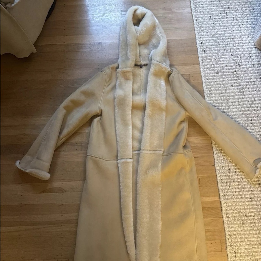 Ralph Lauren Shearling Leather Suede Coat. Medium